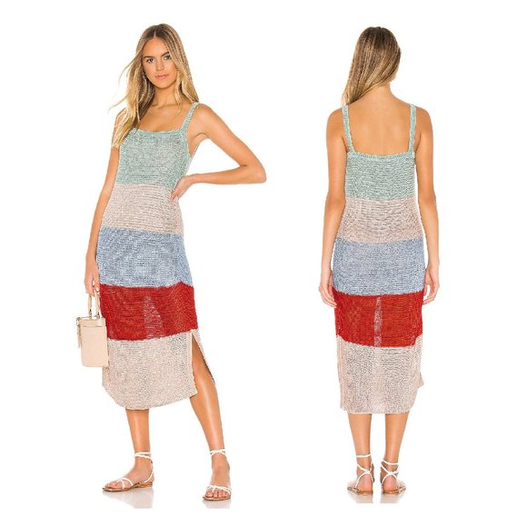 REVOLVE Dresses & Skirts - Suboo Lucy Knitted crochet Wide Stripe Midi Dress revolve